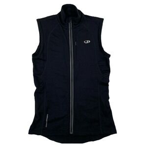 Icebreaker Merino GT Vest Woman's Medium Black Reflective Full Zip